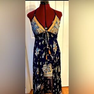 Angie One of a Kind Redesigned Halter Top High Low Mini Dress. FESTIVAL!